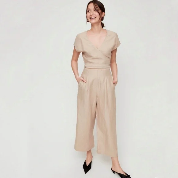 ARITZIA Wilfred Cairo Brax Linen Jumpsuit US 0 - Picture 5 of 11